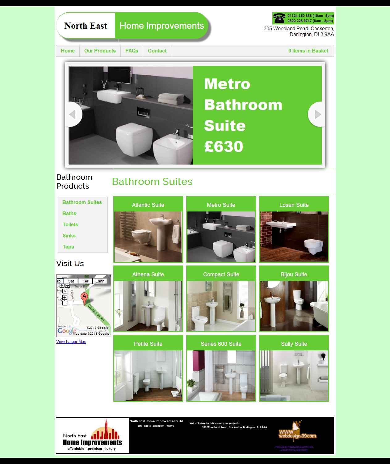 DIY Bathrooms web site built by Darlington Design