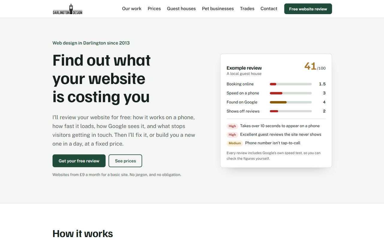 Darlington Design website, after (opens the website)