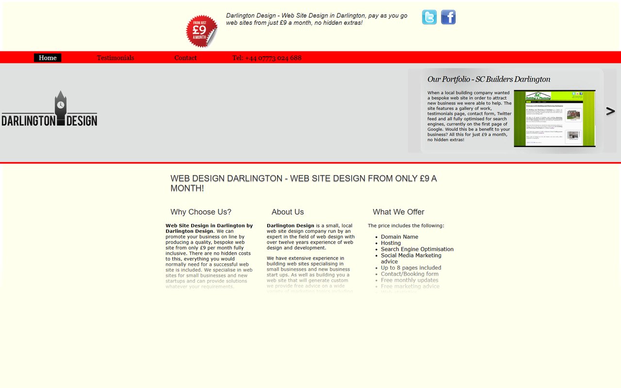 Darlington Design website, before