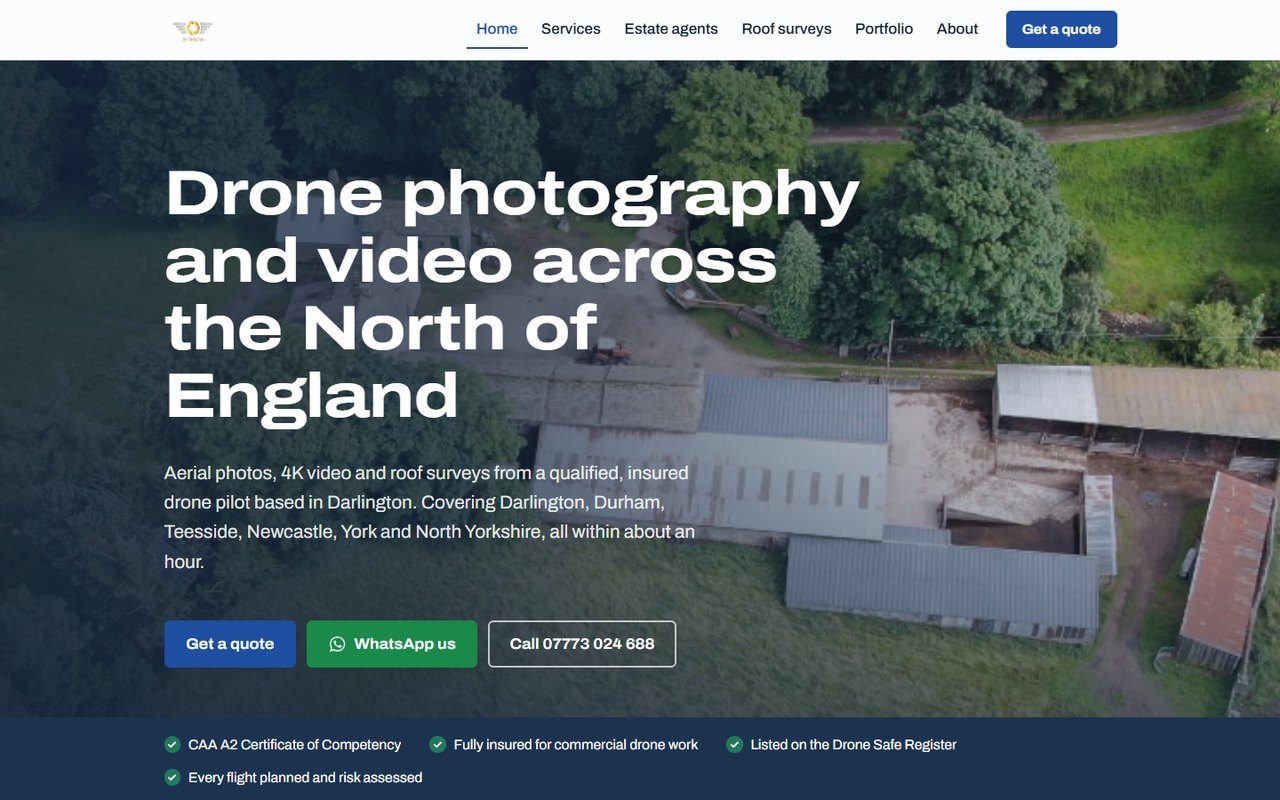Eye in the Sky Drone homepage, after (opens the website)