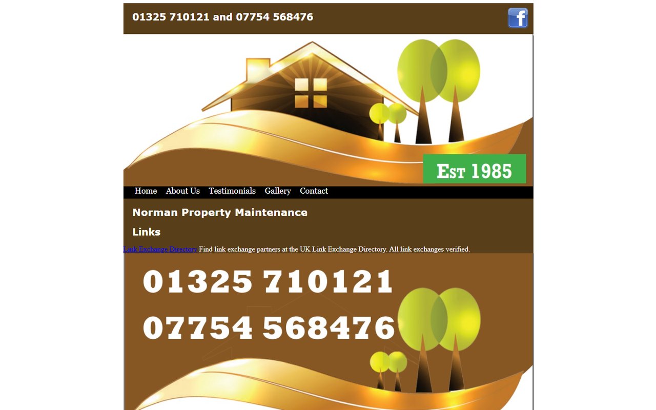Norman Property Maintenance website, before